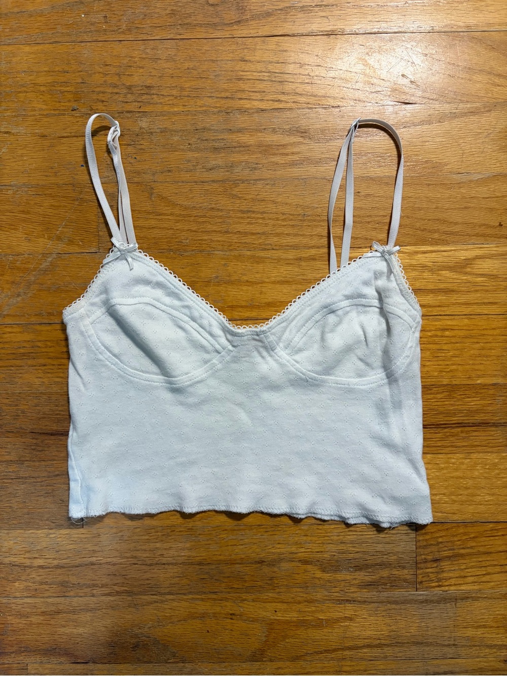 ARE YOU AM I White Cropped Camisole Bralette